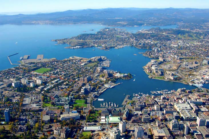 aerial view of Victoria, BC
