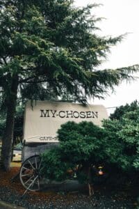 My-Chosen Cafe sign in Metchosin, BC