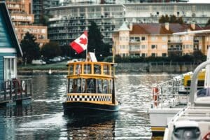 Water taxi in the inner harbour Victoria, BC