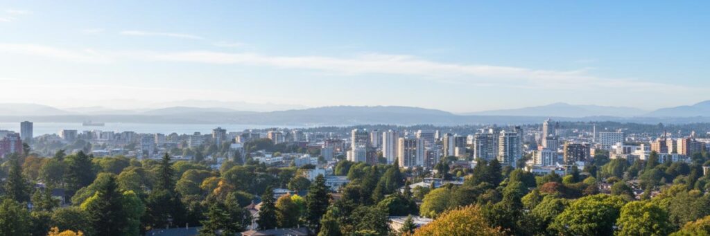 panoramic view of Victoria from a viewpoint