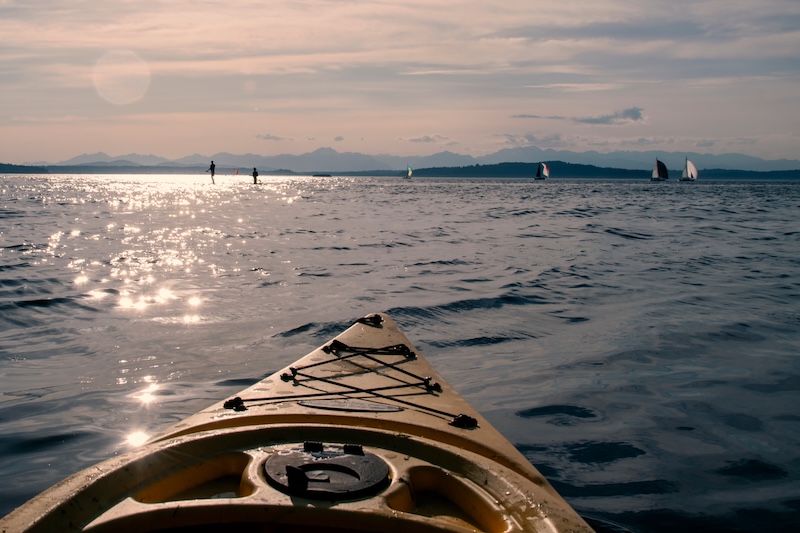 Kayaking near Victoria in summer