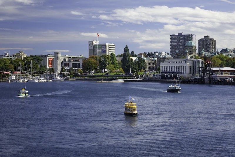 downtown victoria from the inner harbour